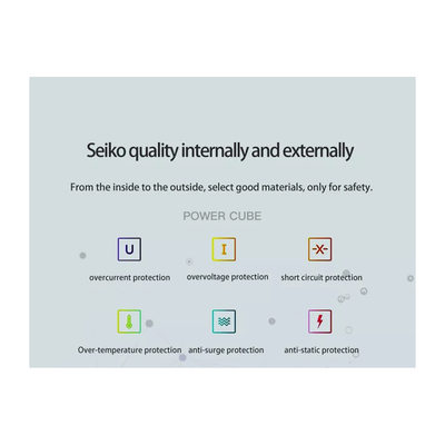 GloboStar® TRAVEL PowerCube PRO Certified 79633 Πολύπριζο 6 Θέσεων με 4 Πρίζες Ασφαλείας Childproof EU Schuko AC 220-240V & 2 Πρίζες USB Max 2.1A/DC 5V Μ7.5 x Π11.5 x Υ7.5 - Λευκό με Γκρι - Max Load 3680W/16A