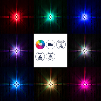 GloboStar® WALLLIGHT-CINA 90659 Φωτιστικό Τοίχου - Απλίκα LED 10W 1000lm 10° AC 220-240V Αδιάβροχο IP65 Μ18.5 x Π18.5 x Υ8.5cm με Αυτόματα Προγράμματα Εναλλαγής Χρωμάτων Πολύχρωμο RGB - Μπεζ της Άμμου