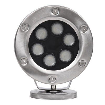 GloboStar® UNDERWATER-DINA 90677 Υποβρύχιο Φωτιστικό Σποτ Ειδικό για Σιντριβάνια LED 9W 945lm 30° DC 24V Αδιάβροχο IP68 Φ12 x Υ14cm Πολύχρωμο RGBW DMX512 - Ανοξείδωτο Ατσάλι - 3 Χρόνια Εγγύηση