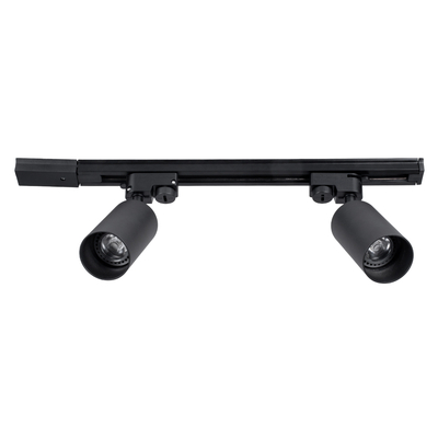 GloboStar® LEO 60354 Μοντέρνο Φωτιστικό Οροφής Ράγα Δίφωτο 2 x GU10 IP20 Μαύρο Αλουμίνιο - Μ50.5 x Π6 x Υ20cm - 5 Χρόνια Εγγύηση