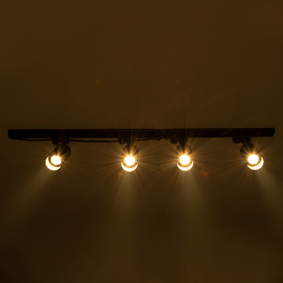 GloboStar® LEO 60360 Μοντέρνο Φωτιστικό Οροφής Ράγα Πολύφωτο 4 x GU10 IP20 Χρυσό Αλουμίνιο - Μ100 x Π6 x Υ20cm - 5 Χρόνια Εγγύηση