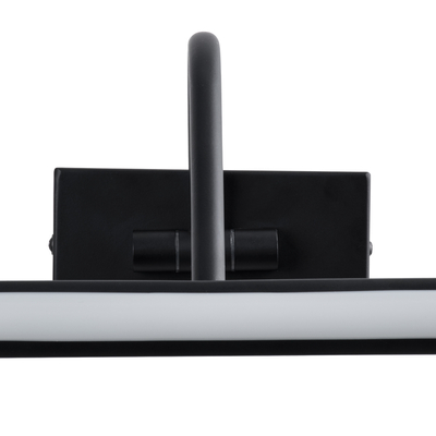 GloboStar® MIRA 60432 Μοντέρνο Φωτιστικό Τοίχου - Απλίκα Καθρέπτη Μπάνιου - Πίνακα LED 12W 1400lm 120° AC 220-240V IP44 Μ60 x Π20 x Υ13cm - Φυσικό Λευκό 4500K - Μαύρο - 3 Χρόνια Εγγύηση