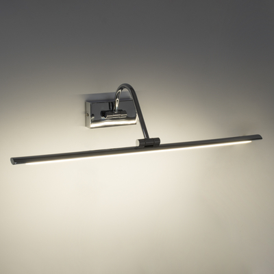 GloboStar® MIRA 60434 Μοντέρνο Φωτιστικό Τοίχου - Απλίκα Καθρέπτη Μπάνιου - Πίνακα LED 12W 1400lm 120° AC 220-240V IP44 Μ60 x Π20 x Υ13cm - Φυσικό Λευκό 4500K - Χρώμιο Νίκελ - 3 Χρόνια Εγγύηση