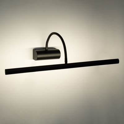 GloboStar® TROIS 60436 Μοντέρνο Φωτιστικό Τοίχου - Απλίκα Καθρέπτη Μπάνιου - Πίνακα LED 12W 1400lm 120° AC 220-240V IP44 Μ60 x Π24 x Υ18cm - Φυσικό Λευκό 4500K - Μαύρο - 3 Χρόνια Εγγύηση