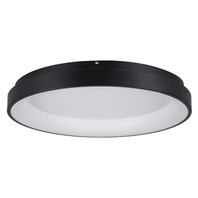 GloboStar® SALEM 61237 Πλαφονιέρα Οροφής Δαχτυλίδι-Κύκλος LED CCT 105W 12075lm 120° AC 220-240V - Εναλλαγή Φωτισμού μέσω Τηλεχειριστηρίου All In One Ψυχρό 6000k+Φυσικό 4500k+Θερμό 2700k Dimmable Φ60cm - Μαύρο - 3 Years Warranty