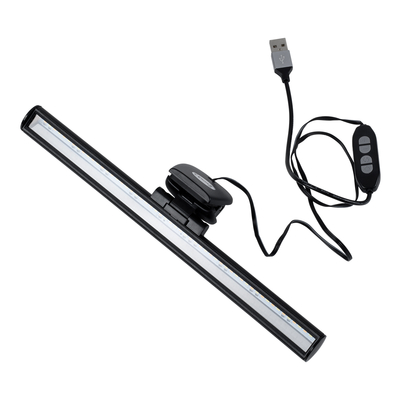 GloboStar® 76552 E-READING LIGHT Φωτιστικό Οθόνης με Χειριστήριο LED 5W 565lm 120° AC 5V IP20 CCT Θερμό Λευκό 2700K - Φυσικό Λευκό 4500K - Ψυχρό Λευκό 6000K Dimmable Μαύρο Πλαστικό Μ26 x Π4.5 x Υ4.5cm - 2 Xρόνια Εγγύηση