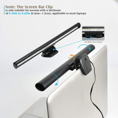 GloboStar® 76552 E-READING LIGHT Φωτιστικό Οθόνης με Χειριστήριο LED 5W 565lm 120° AC 5V IP20 CCT Θερμό Λευκό 2700K - Φυσικό Λευκό 4500K - Ψυχρό Λευκό 6000K Dimmable Μαύρο Πλαστικό Μ26 x Π4.5 x Υ4.5cm - 2 Xρόνια Εγγύηση