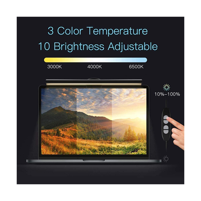 GloboStar® 76552 E-READING LIGHT Φωτιστικό Οθόνης με Χειριστήριο LED 5W 565lm 120° AC 5V IP20 CCT Θερμό Λευκό 2700K - Φυσικό Λευκό 4500K - Ψυχρό Λευκό 6000K Dimmable Μαύρο Πλαστικό Μ26 x Π4.5 x Υ4.5cm - 2 Xρόνια Εγγύηση