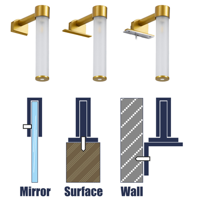 GloboStar® ELSA 60405 Μοντέρνο Φωτιστικό Τοίχου - Απλίκα Καθρέπτη Μπάνιου - Πίνακα 1 x G9 360° AC 220-240V IP44 Μ3.5 x Π13.5 x Υ20cm - Χρυσό - 5 Χρόνια Εγγύηση