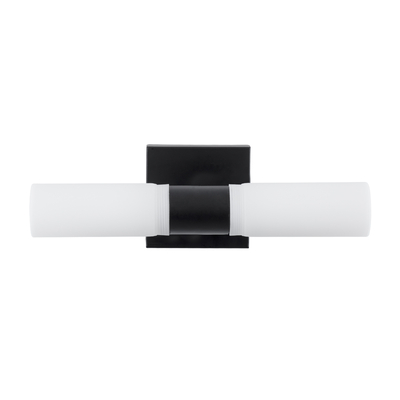 GloboStar® ANAIS 60408 Μοντέρνο Φωτιστικό Τοίχου - Απλίκα Καθρέπτη Μπάνιου - Πίνακα 2 x G9 270° AC 220-240V IP44 Μ34 x Π12 x Υ11cm - Μαύρο - 5 Χρόνια Εγγύηση