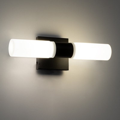 GloboStar® ANAIS 60408 Μοντέρνο Φωτιστικό Τοίχου - Απλίκα Καθρέπτη Μπάνιου - Πίνακα 2 x G9 270° AC 220-240V IP44 Μ34 x Π12 x Υ11cm - Μαύρο - 5 Χρόνια Εγγύηση