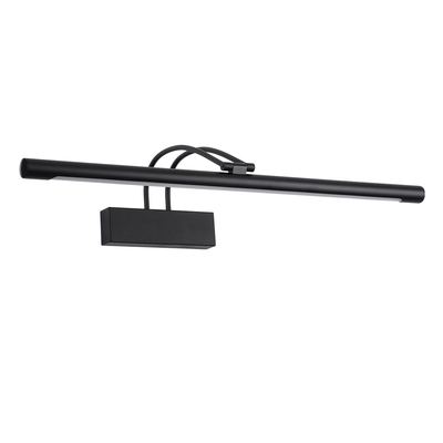 GloboStar® LAURA 60424 Μοντέρνο Φωτιστικό Τοίχου - Απλίκα Καθρέπτη Μπάνιου - Πίνακα LED 12W 1400lm 120° AC 220-240V IP44 Μ60 x Π27 x Υ13cm - Φυσικό Λευκό 4500K - Μαύρο - 3 Χρόνια Εγγύηση