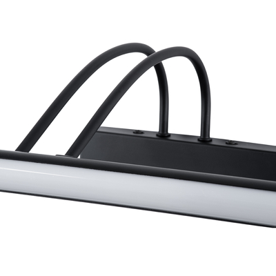 GloboStar® LAURA 60424 Μοντέρνο Φωτιστικό Τοίχου - Απλίκα Καθρέπτη Μπάνιου - Πίνακα LED 12W 1400lm 120° AC 220-240V IP44 Μ60 x Π27 x Υ13cm - Φυσικό Λευκό 4500K - Μαύρο - 3 Χρόνια Εγγύηση