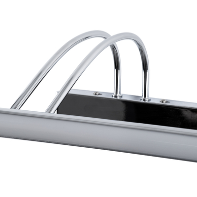 GloboStar® LAURA 60426 Μοντέρνο Φωτιστικό Τοίχου - Απλίκα Καθρέπτη Μπάνιου - Πίνακα LED 12W 1400lm 120° AC 220-240V IP44 Μ60 x Π27 x Υ13cm - Φυσικό Λευκό 4500K - Χρώμιο Νίκελ - 3 Χρόνια Εγγύηση