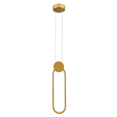 GloboStar® ILDI 61090 Κρεμαστό Φωτιστικό Οροφής Design LED CCT 12W 1440lm 300° AC 220-240V - Εναλλαγή Φωτισμού μέσω Διακόπτη On/Off All In One Ψυχρό 6000k+Φυσικό 4500k+Θερμό 2700k Μ10 x Π2.3 x Υ38cm - Χρυσό Βούρτσας