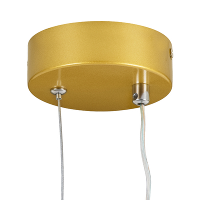 GloboStar® ILDI 61090 Κρεμαστό Φωτιστικό Οροφής Design LED CCT 12W 1440lm 300° AC 220-240V - Εναλλαγή Φωτισμού μέσω Διακόπτη On/Off All In One Ψυχρό 6000k+Φυσικό 4500k+Θερμό 2700k Μ10 x Π2.3 x Υ38cm - Χρυσό Βούρτσας