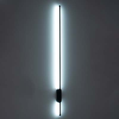 GloboStar® HARLEM 61335 Φωτιστικό Τοίχου - Απλίκα Design LED CCT 18W 2160lm 120° AC 220-240V - Εναλλαγή Φωτισμού μέσω Διακόπτη On/Off All In One Ψυχρό 6000k+Φυσικό 4500k+Θερμό 2700k Μ5 x Π4 x Υ120cm - Μαύρο - 3 Years Warranty