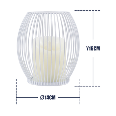 GloboStar® CANDLE 76490 Διακοσμητικό Realistic Κερί με LED Εφέ Κινούμενης Φλόγας - Μπαταρίας 2 x AA (Δεν Συμπεριλαμβάνονται) & Ασύρματο Χειριστήριο IR Θερμό Λευκό 2700K Dimmable Λευκό Φ14 x Υ16cm