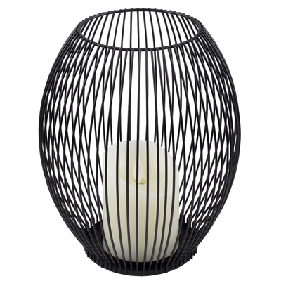 GloboStar® CANDLE 76497 Διακοσμητικό Realistic Κερί με LED Εφέ Κινούμενης Φλόγας - Μπαταρίας 2 x AA (Δεν Συμπεριλαμβάνονται) & Ασύρματο Χειριστήριο IR Θερμό Λευκό 2700K Dimmable Μαύρο Φ19 x Υ24cm