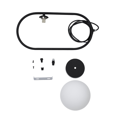 GloboStar® HAMBURG 00589 Μοντέρνο Κρεμαστό Φωτιστικό Μπάλα Μονόφωτο 1 x G9 Μαύρο Μέταλλο με Λευκό Γυαλί - Μ20 x Π15 x Υ40cm