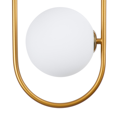 GloboStar® HAMBURG 00590 Μοντέρνο Κρεμαστό Φωτιστικό Μπάλα Μονόφωτο 1 x G9 Χρυσό Μέταλλο με Λευκό Γυαλί - Μ20 x Π15 x Υ40cm