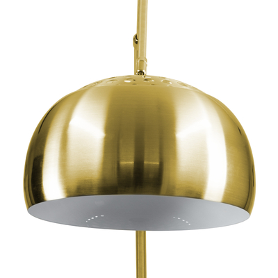 GloboStar® PRAGUE 00992 Μοντέρνο Επιδαπέδιο Φωτιστικό Μονόφωτο 1 x E27 IP20 Χρυσό Αλουμίνιο με Μαύρο Μάρμαρο - Μ210 x Π45 x Υ220cm