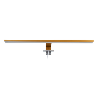 GloboStar® NINA 60423 Μοντέρνο Φωτιστικό Τοίχου - Απλίκα Καθρέπτη Μπάνιου - Πίνακα LED 12W 1400lm 120° AC 220-240V IP44 Μ60 x Π10.5 x Υ4cm - Φυσικό Λευκό 4500K - Χάλκινο - 3 Χρόνια Εγγύηση