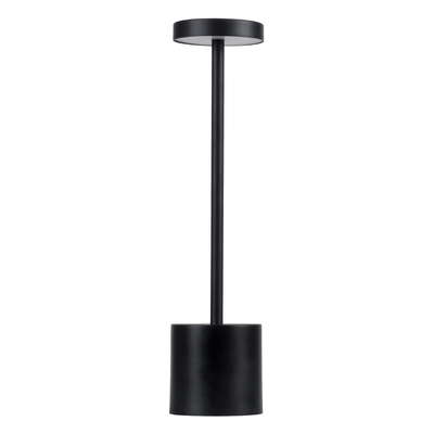 GloboStar® JOJO 76520 Μοντέρνο Επιτραπέζιο Φωτιστικό Πορτατίφ LED 1.5W 105lm 120° DC 5V Επαναφορτιζόμενο με Μπαταρία Li-ion 1800mAh - Διακόπτη Αφής με 3 Εναλλαγές Φωτισμού CCT Θερμό - Φυσικό - Ψυχρό 1500K - 4500K - 6000K Dimmable - D8 x H34cm - Μαύρο