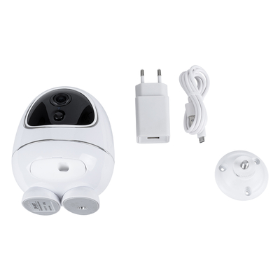 GloboStar® 86008 Rechargeable Table Camera WiFi HD 1080P 3MP 350° 5200mAh Two Way Audio & Motion Detection - Επαναφορτιζόμενη Επιτραπέζια Κάμερα WiFi HD 1080P 350° 5200mAh Διπλή Κατέυθυνση Ομιλίας με Ανιχνευτή Κίνησης - Λευκό