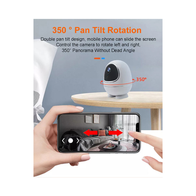 GloboStar® 86008 Rechargeable Table Camera WiFi HD 1080P 3MP 350° 5200mAh Two Way Audio & Motion Detection - Επαναφορτιζόμενη Επιτραπέζια Κάμερα WiFi HD 1080P 350° 5200mAh Διπλή Κατέυθυνση Ομιλίας με Ανιχνευτή Κίνησης - Λευκό