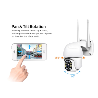 GloboStar® 86042 Ασύρματο Καταγραφικό με Οθόνη - 8 x Camera 2MP 1080P WiFi  360° Μοιρών - Αδιάβροχο IP66 - Νυχτερινή Όραση με LED IR - Διπλή Κατέυθυνση Ομιλίας - Ανιχνευτή Κίνησης - Νυχτερινή Λήψη - Λευκό