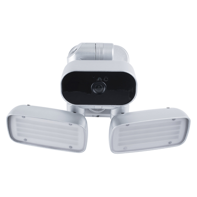 GloboStar® 86043 Προβολέας LED SMD 24W 2160lm με IP Camera 1080P 2MP WiFi 150° Μοιρών - AC 230V - με Αισθητήρα Ημέρας-Νύχτας & Ρύθμιση Χρόνου Ανάμματος - Αδιάβροχος IP66 Ψυχρό Λευκό 6000K - Ασημί