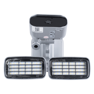 GloboStar® 86045 Αυτόνομος Ηλιακός Προβολέας LED SMD 24W 1200lm με IP Camera 1080P 2MP 4G SIM CARD WiFi 150° Ενσωματωμένη Μπαταρία 3200mAh Φωτοβολταϊκό Πάνελ Αισθητήρα Ημέρας-Νύχτας & Ρύθμιση Χρόνου Ανάμματος Αδιάβροχος IP66 Ψυχρό Λευκό 6000K - Ασημί