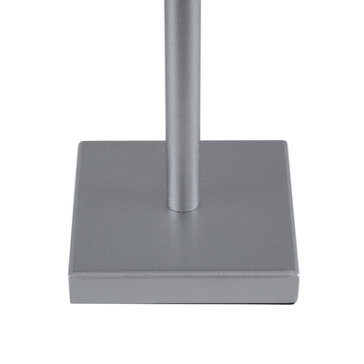 GloboStar® NEGA 60476 Μοντέρνο Επιτραπέζιο Φωτιστικό Πορτατίφ LED 2.2W 154lm 360° DC 5V Επαναφορτιζόμενο με Μπαταρία Li-ion 4000mAh - Διακόπτη Αφής - Θερμό Λευκό 2700K - Dimmable - D10 x H39cm - Ασημί - 2 Years Warranty