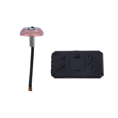 GloboStar® 86064 Επαναφορτιζόμενη Ψηφιακή Έξυπνη Camera Εξώπορτας 90° Μοιρών με Έγχρωμη Οθόνη 4.1 Inches - USB - Νυχτερινή Όραση με LED IR - Κουδούνι - Ροζ