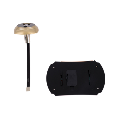 GloboStar® 86066 Επαναφορτιζόμενη Ψηφιακή Έξυπνη Camera Εξώπορτας 90° Μοιρών με Έγχρωμη Οθόνη 3.5 Inches - USB - Νυχτερινή Όραση με LED IR - Κουδούνι - Χρυσό