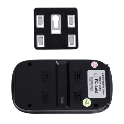 GloboStar® 86068 Επαναφορτιζόμενη Ψηφιακή Έξυπνη Camera Εξώπορτας 90° Μοιρών με Έγχρωμη Οθόνη 2.8 Inches - USB - Νυχτερινή Όραση με LED IR - Κουδούνι - Χρυσό