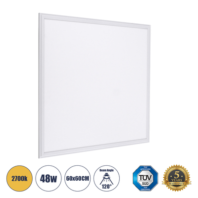 GloboStar® 60211 Χωνευτό LED Panel Milky Super Slim 60x60cm 48W 4320lm 120° CRI≥80Ra UGR