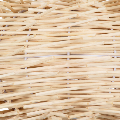 GloboStar® MINORCA 01730 Boho Κρεμαστό Φωτιστικό Ανάρτηση Μονόφωτο 1 x E27 IP20 Μπεζ Ξύλο - Μ35 x Π35 x Y23cm