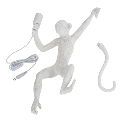 GloboStar® APES 01805 Μοντέρνο Επιτοίχιο Φωτιστικό Απλίκα Μονόφωτο 1 x E27 IP20 Λευκό Πλαστικό - Μ34 x Π31 x Υ61cm