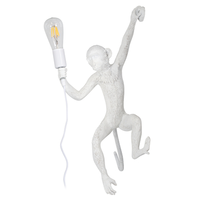 GloboStar® APES 01805 Μοντέρνο Επιτοίχιο Φωτιστικό Απλίκα Μονόφωτο 1 x E27 IP20 Λευκό Πλαστικό - Μ34 x Π31 x Υ61cm