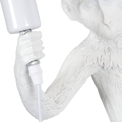 GloboStar® APES 01805 Μοντέρνο Επιτοίχιο Φωτιστικό Απλίκα Μονόφωτο 1 x E27 IP20 Λευκό Πλαστικό - Μ34 x Π31 x Υ61cm