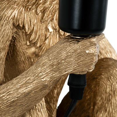 GloboStar® APES 01809 Μοντέρνο Φωτιστικό Πορτατίφ Λαμπατέρ Μονόφωτο 1 x E27 Χρυσό Φιγούρα L30 x W27 x H30cm