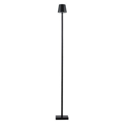 GloboStar® NEGA 60477 Μοντέρνο Επιδαπέδιο Φωτιστικό LED 2.2W 154lm 360° DC 5V Επαναφορτιζόμενο με Μπαταρία Li-ion 4000mAh - Διακόπτη Αφής - Θερμό Λευκό 2700K - Dimmable - D10 x H135cm - Μαύρο - 2 Years Warranty