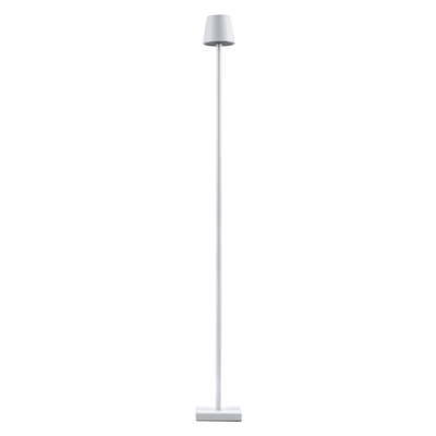 GloboStar® NEGA 60478 Μοντέρνο Επιδαπέδιο Φωτιστικό LED 2.2W 154lm 360° DC 5V Επαναφορτιζόμενο με Μπαταρία Li-ion 4000mAh - Διακόπτη Αφής - Θερμό Λευκό 2700K - Dimmable - D10 x H135cm - Λευκό - 2 Years Warranty