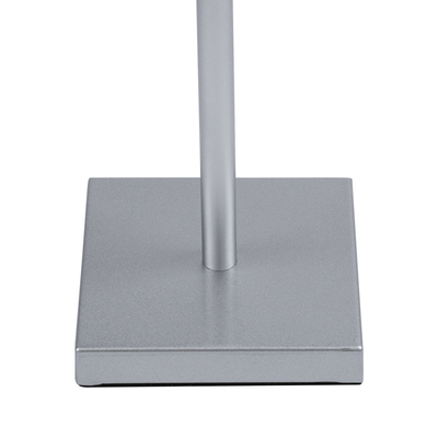 GloboStar® NEGA 60480 Μοντέρνο Επιδαπέδιο Φωτιστικό LED 2.2W 154lm 360° DC 5V Επαναφορτιζόμενο με Μπαταρία Li-ion 4000mAh - Διακόπτη Αφής - Θερμό Λευκό 2700K - Dimmable - D10 x H135cm - Ασημί - 2 Years Warranty