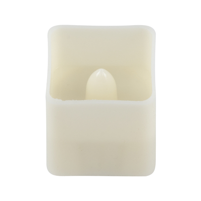 GloboStar® CANDLE 79538 ΣΕΤ 12 x Διακοσμητικά Realistic Κεράκια με LED Εφέ Κινούμενης Φλόγας - Μπαταρίας 12 x CR2032 Θερμό Λευκό 2700K Μπεζ L3.5 x W3.5 x H3.5cm