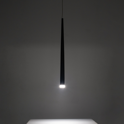 GloboStar® TEARS 61309 Κρεμαστό Φωτιστικό Οροφής Design LED CCT 3W 330lm 180° AC 220-240V - Εναλλαγή Φωτισμού μέσω Διακόπτη On/Off All In One Ψυχρό 6000k+Φυσικό 4500k+Θερμό 2700k Φ3.2 x Υ51.5cm - Μαύρο - 3 Years Warranty