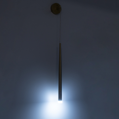 GloboStar® TEARS 61315 Φωτιστικό Τοίχου - Απλίκα Design LED CCT 3W 330lm 180° AC 220-240V - Εναλλαγή Φωτισμού μέσω Διακόπτη On/Off All In One Ψυχρό 6000k+Φυσικό 4500k+Θερμό 2700k Φ3.2 x Υ51.5cm - Μαύρο - 3 Years Warranty