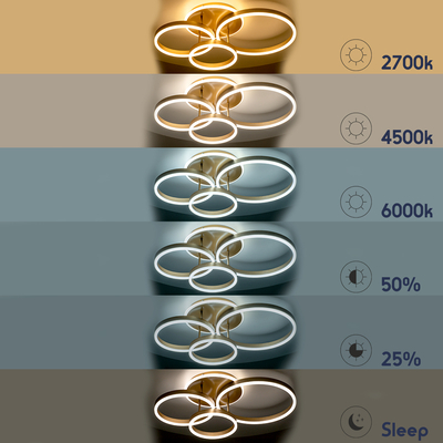 GloboStar® VENOM 61123 Φωτιστικό Οροφής Δαχτυλίδι-Κύκλος LED CCT 100W 12100lm 360° AC 220-240V - Εναλλαγή Φωτισμού μέσω Τηλεχειριστηρίου All In One Ψυχρό 6000k+Φυσικό 4500k+Θερμό 2700k Dimmable Φ25+30+40cm+BackLight - Μαύρο - 3 Years Warranty